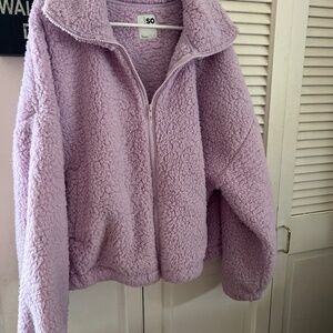 Lavender faux fur jacket!
